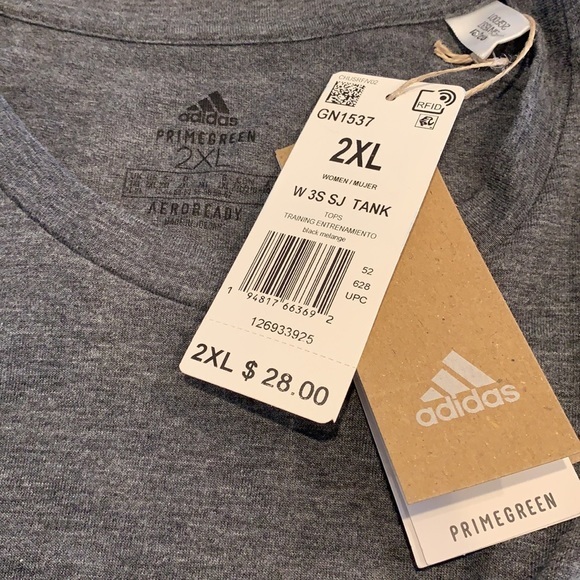 Adidas Primegreen Aeroready Three Stripe Tank NWT - Picture 7 of 7